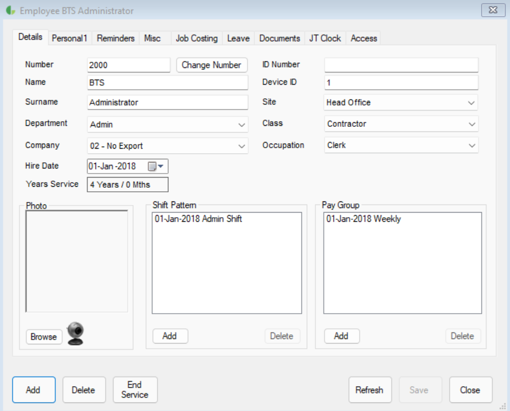 Biometric Time Solutions employee information software