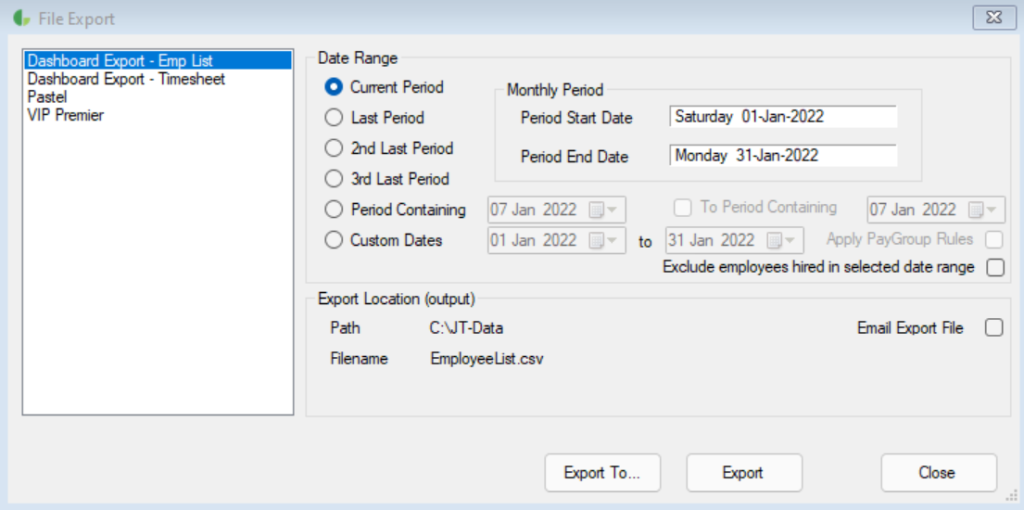 Payroll integration and payroll extracts